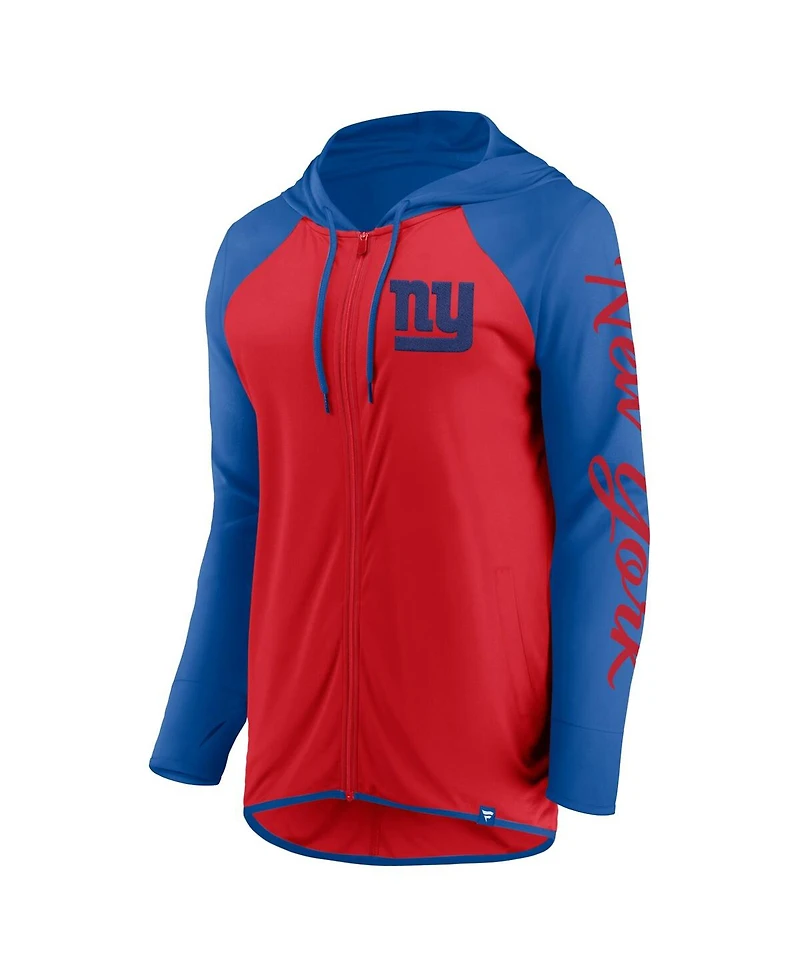 Fanatics Women's Red/Royal New York Giants Script Full-Zip Hoodie