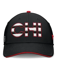 Fanatics Men's Black/Red Chicago Blackhawks Authentic Pro Rink Team Code Flex Hat