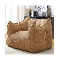 Comfortable Chenille Bean Bag Chair with Armrests for Living Rooms, Bedrooms, Gaming and Watching Tv-The Pop Home
