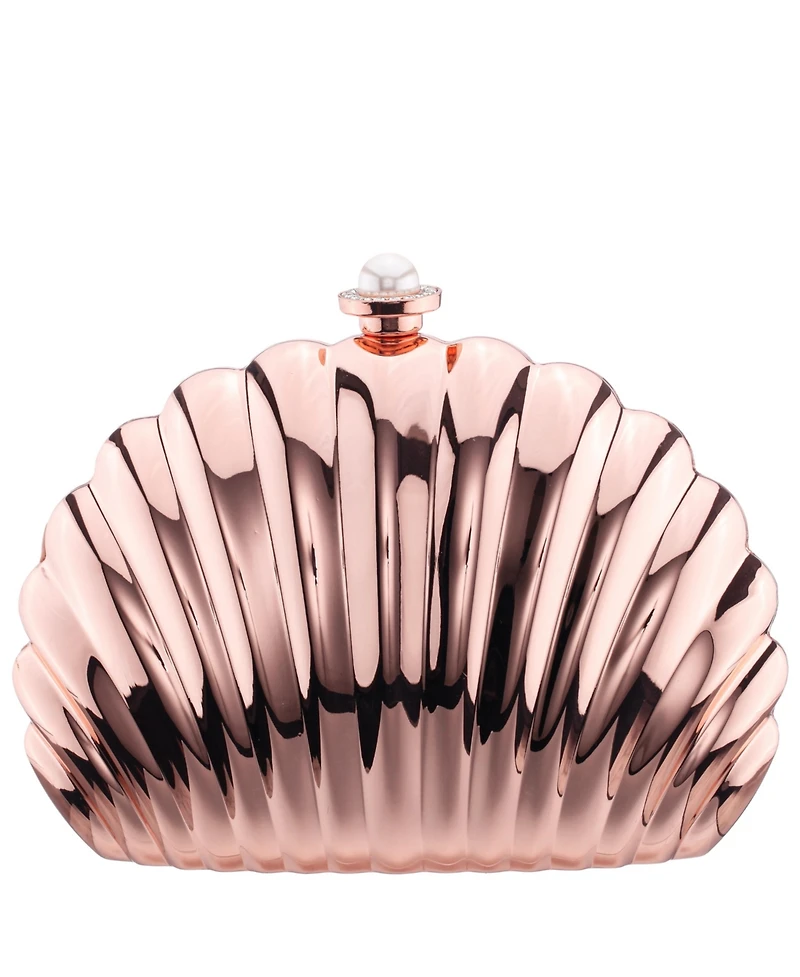 Nina Seashell Metal Minaudiere Clutch