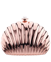 Nina Seashell Metal Minaudiere Clutch