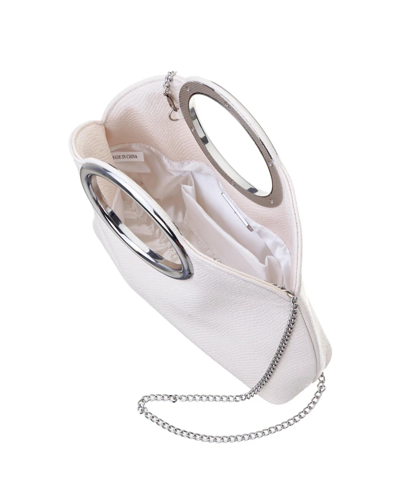 Nina Metal Handles Embossed Snake Hobo Bag