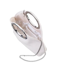 Nina Metal Handles Embossed Snake Hobo Bag