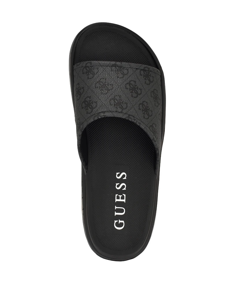 Guess Men's Magaria Branded Elevated Pool Slides