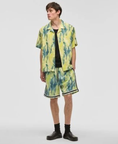 Mode Of One Mens Aura Relaxed Fit Printed Button Down Camp Shirt Regular Fit Printed 7 Mesh Shorts Exclusively At Macys
