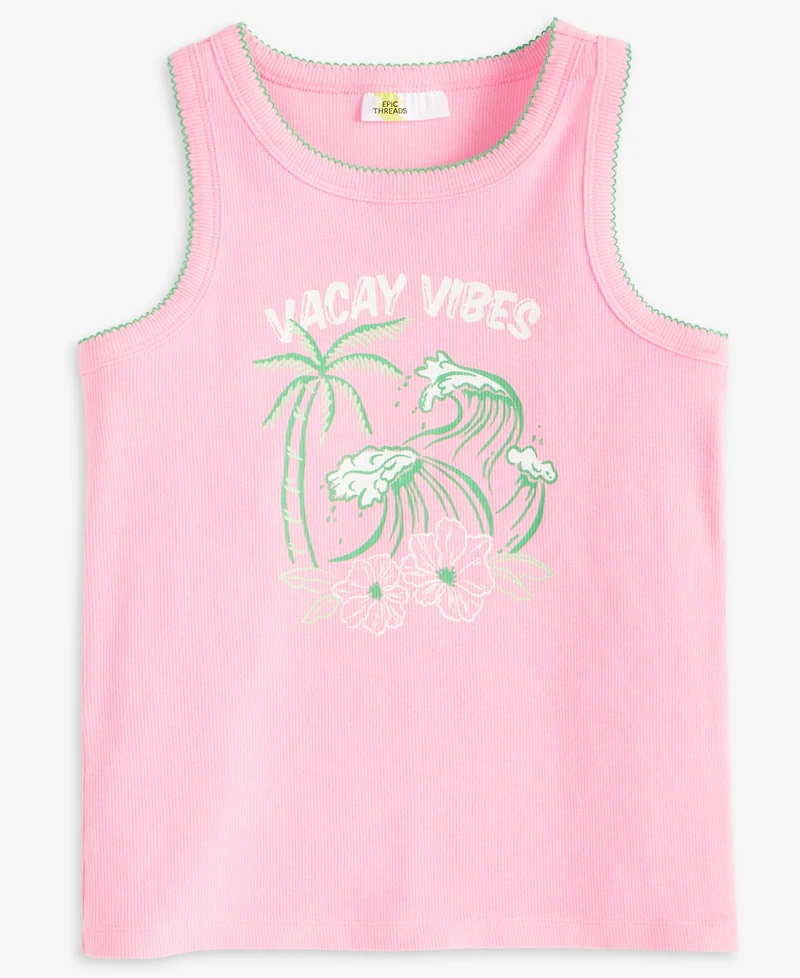 Epic Threads Little & Big Girls Vacay Vibes Tank Top, Exclusively at Macy's