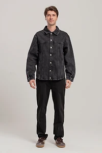 Pcfg Men's Free Heaven Destroyed Denim Jacket