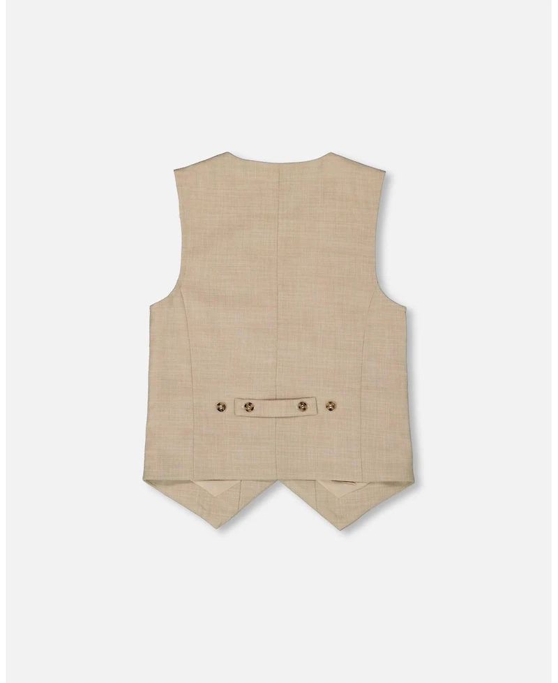 Deux par Deux Big Boys Sleeveless Vest Light Taupe