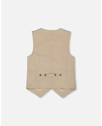 Deux par Deux Big Boys Sleeveless Vest Light Taupe