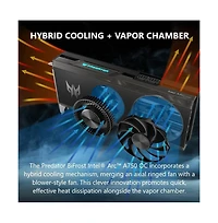 acer | Predator BiFrost Intel Arc A750 Overclocking Graphics Card | 8GB GDDR6 256-bit 16 Gbps | Dual Fan Hybrid Cooling and Vapor Chamber | Tpd 250W |