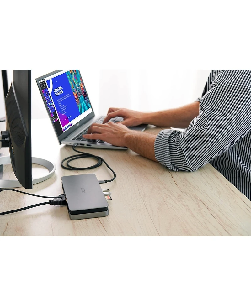 acer Usb Type-c Gen 1 Dock | 2 x Hdmi 2.0 Ports | 1 x Display Port | 3 x Usb 3.1 Gen1 Ports | Ethernet | Power Delivery – 85W | Sd Card Reader
