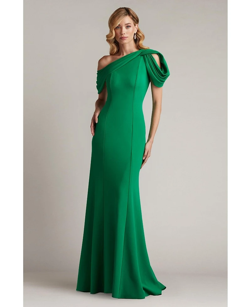Tadashi Shoji Copley Shoulder Drape Gown