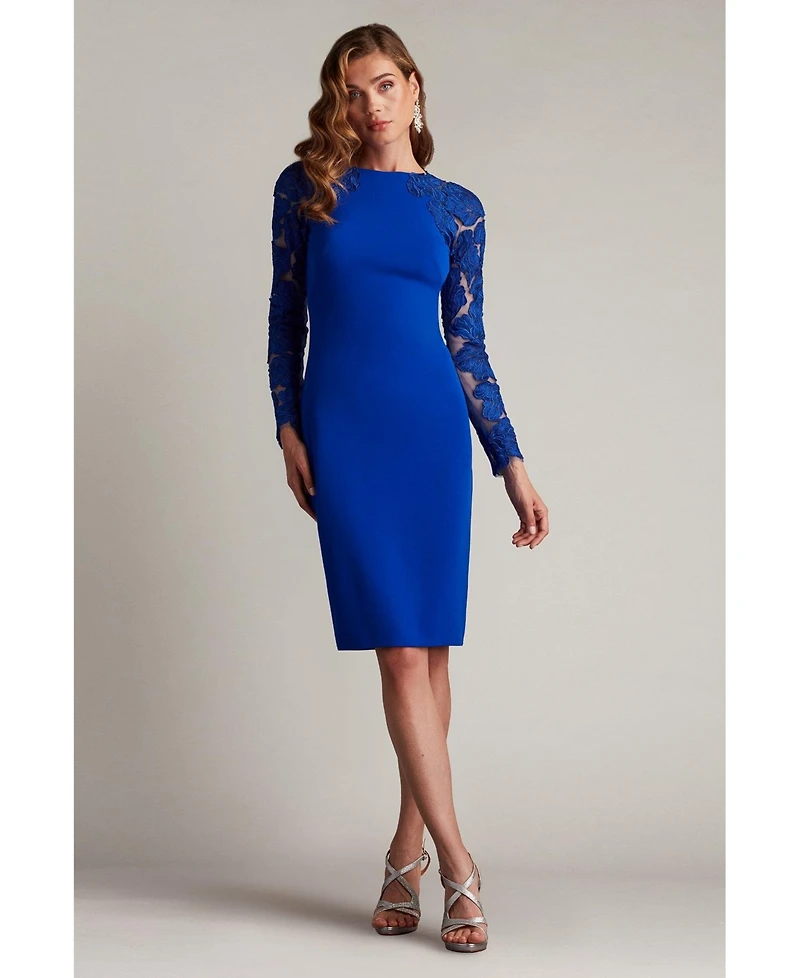 Tadashi Shoji Women's Emille Embroidered Illusion Cocktail Dress