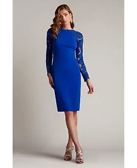 Tadashi Shoji Women's Emille Embroidered Illusion Cocktail Dress