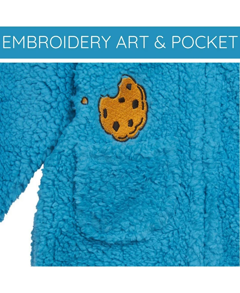 Sesame Street Toddler Boys Cozy Sherpa Zip Up Cosplay Costume Coverall Newborn to (Newborn - 4T