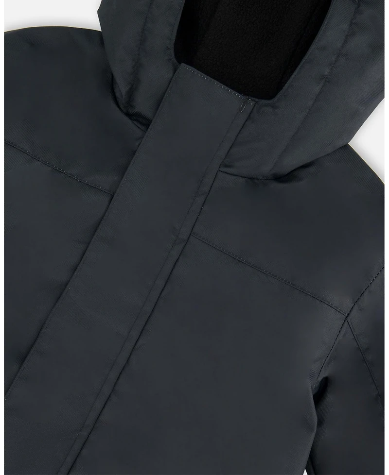 Deux par Kids Unisex Solid Mid-Season One-Piece Outerwear Black - Toddler|Child