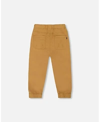 Deux par Toddler Boys Stretch Twill Jogger Pant Tan - Toddler|Child