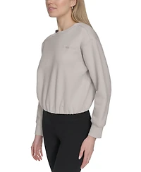 Calvin Klein Women's Logo Fleece Bubble Hem Top