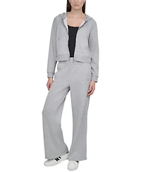 Dkny Sport Women's Studded-Logo Full-Zip Fleece Hoodie