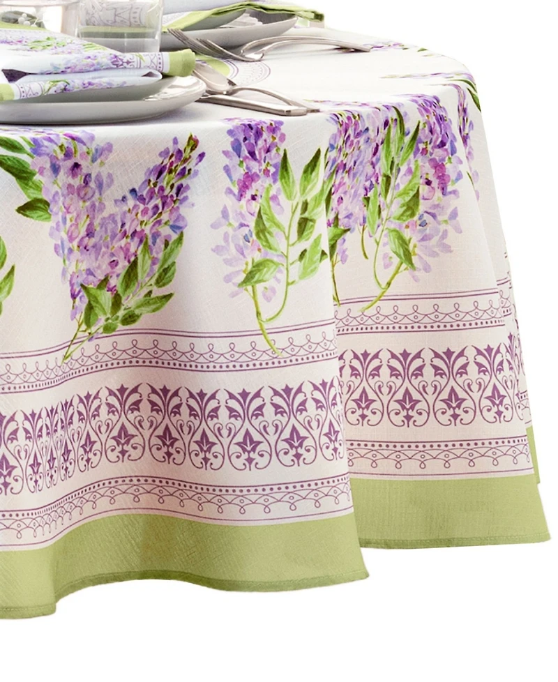 Elrene Lilac Garden Floral Round Tablecloth, 70" X 70"
