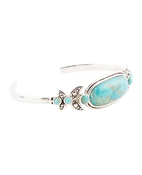 Barse Emile Blue Turquoise Sterling Silver Oval Cuff Bracelet