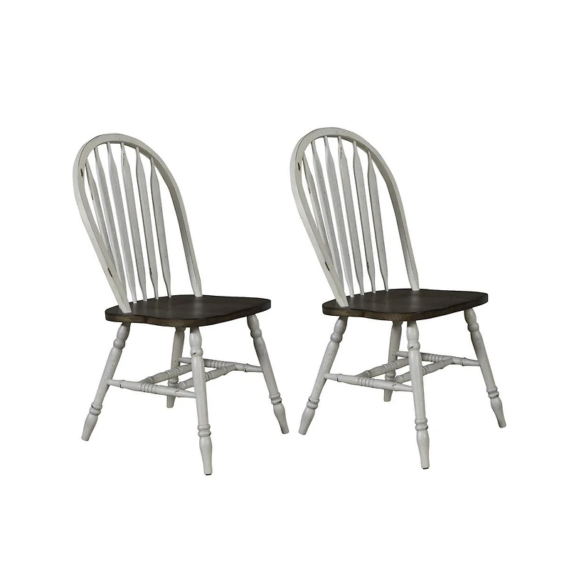 Windsor Side Chair- White- Set of 2 Solids White
