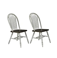 Windsor Side Chair- White- Set of 2 Solids White