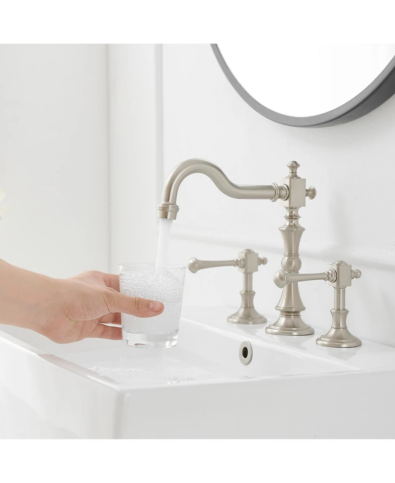 8 in. Widespread Double Handle 3 Hole Bathroom Faucet
