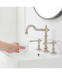 8 in. Widespread Double Handle 3 Hole Bathroom Faucet
