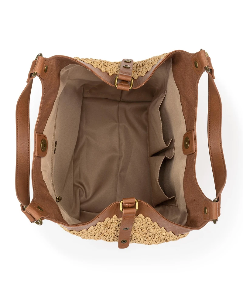The Sak Roma Straw Small Shopper Tote Bag
