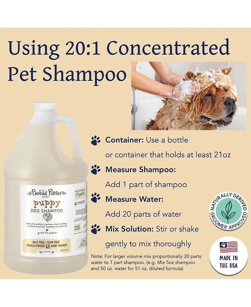 Bobbi Panter (Botanical) Puppy Dog Shampoo Milk Protein, Jasmine, Sunflower Extract, Rosemary, Chamomile