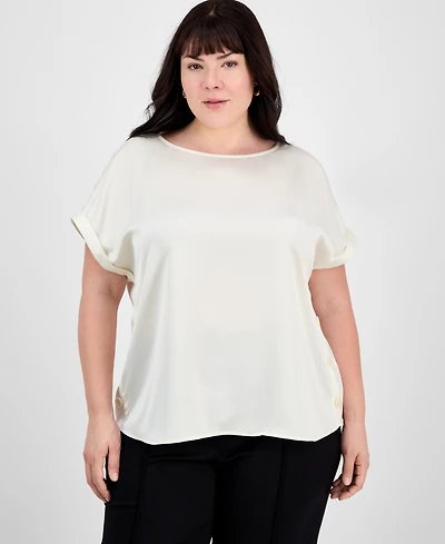 Jones New York Plus Size Side-Button Blouse