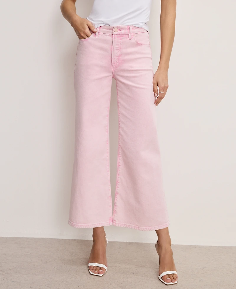 Good American Women's Good Waist Palazzo Cropped Jeans