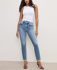 Good American Women's Crewneck Ruched-Front Stretch Top