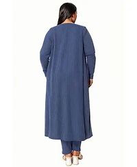 L I V D Women's Plus Size Luna Three Piece Rib Set