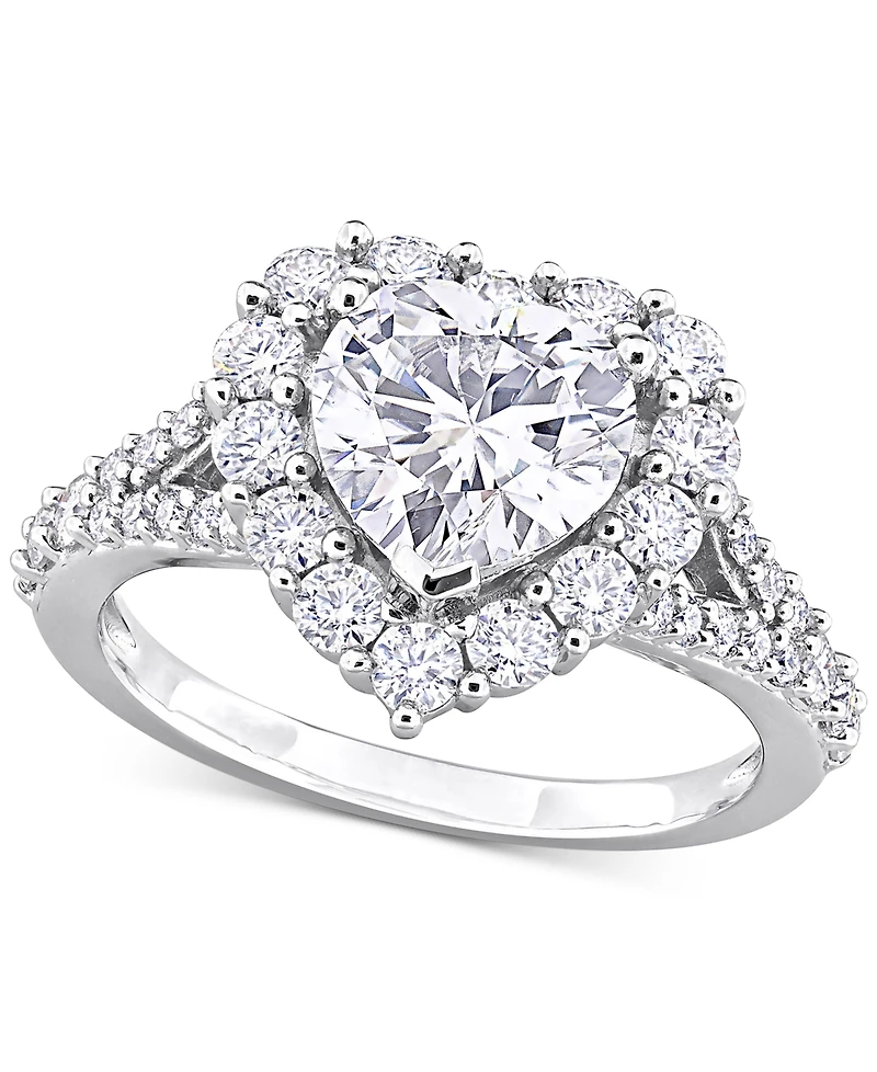 Macy's Moissanite Heart Ring (3 ct. t.w.) in Sterling Silver