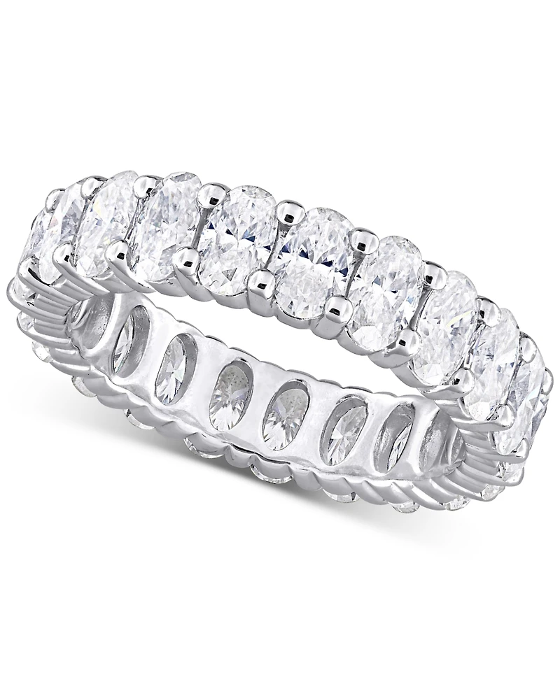 Macy's Moissanite Oval-Cut Ring (4-1/5 ct. t.w.) in Sterling Silver