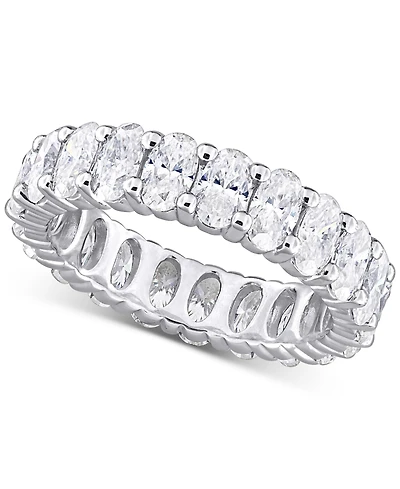 Macy's Moissanite Oval-Cut Ring (4-1/5 ct. t.w.) in Sterling Silver