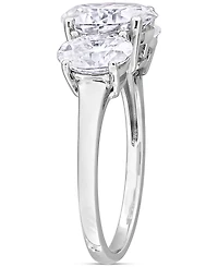 Macy's Moissanite Three Stone Ring (4 ct. t.w.) in Sterling Silver