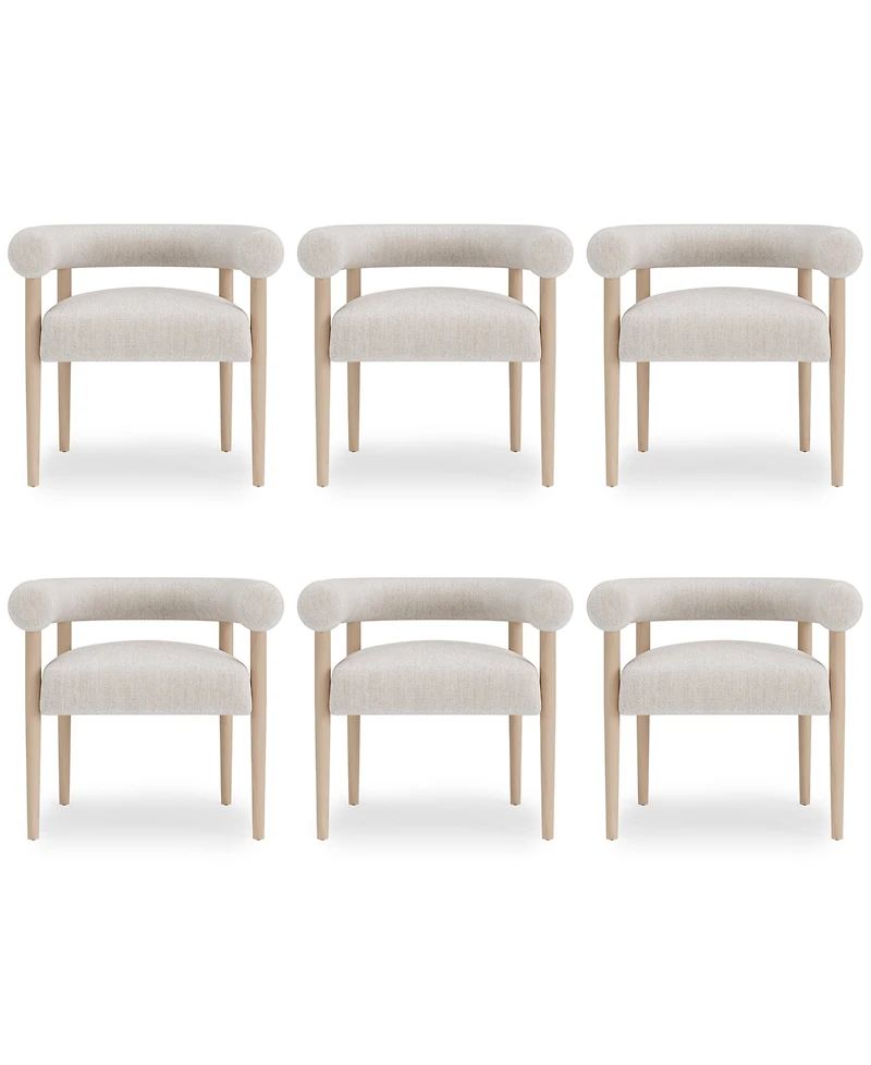 Lunare 6-Pc. Rolled Back Chair Set, Created for Macy's