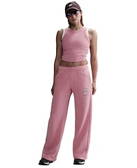 Nike Sportswear Women's Club Fleece Mid-Rise Wide-Leg Logo Pants