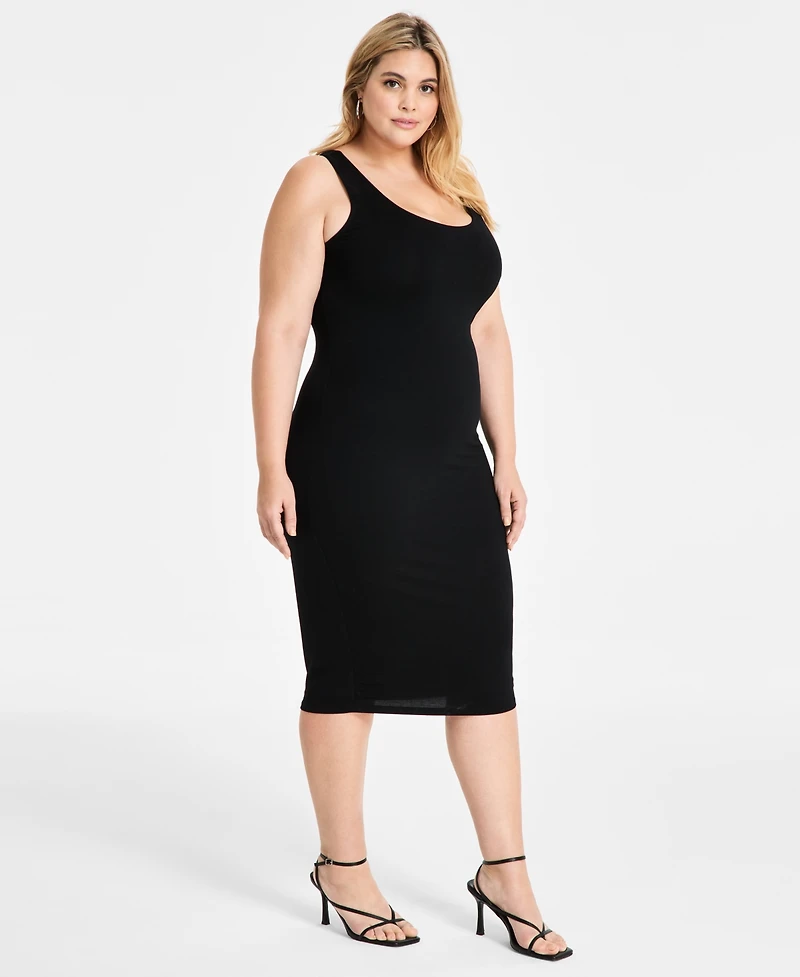Bar Iii Trendy Plus Sleeveless Bodycon Midi Dress, Created for Macy's