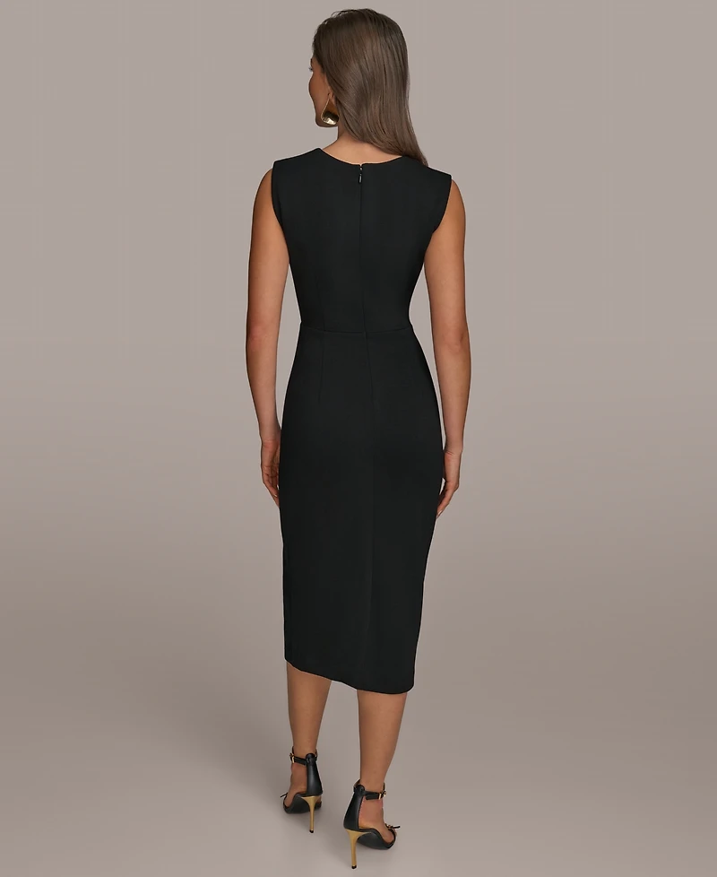 Donna Karan New York Women's Jewel-Neck Front-Slit Sheath Dress