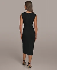 Donna Karan New York Women's Jewel-Neck Front-Slit Sheath Dress