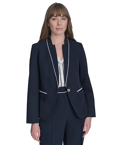 Tommy Hilfiger Women's One-Button Tipper Blazer