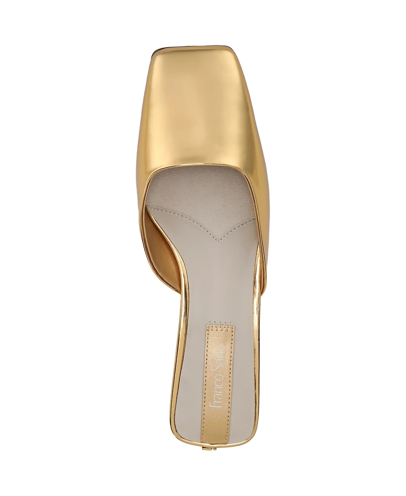 Franco Sarto Women's Nicola Square Toe Sculpted Heel Mules