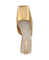 Franco Sarto Women's Nicola Square Toe Sculpted Heel Mules