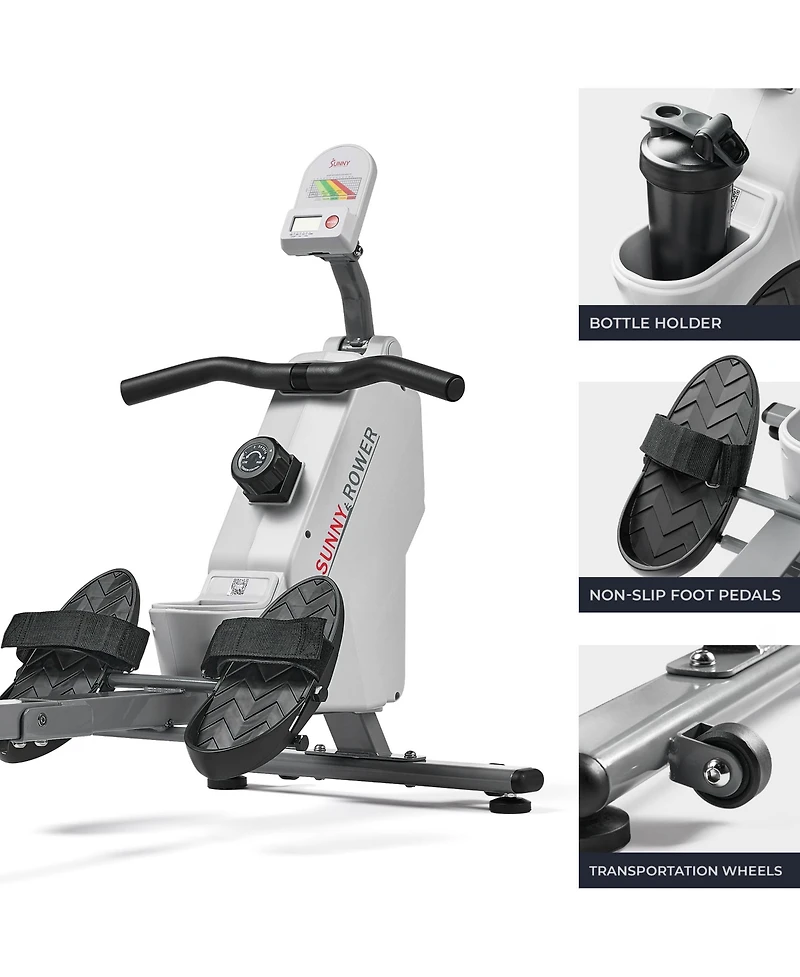 Sunny Health & Fitness Smart Compact Foldable Magnetic Rowing Machine with Bluetooth Connectivity - Sf-RW521020