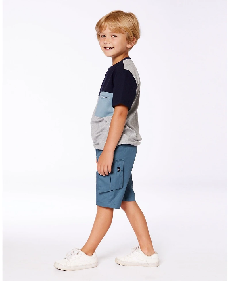 Deux par Deux Toddler Boys Parachute Cargo Pocket Shorts Dark Teal - Toddler|Child