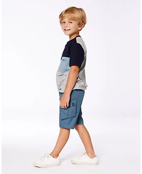 Deux par Deux Toddler Boys Parachute Cargo Pocket Shorts Dark Teal - Toddler|Child